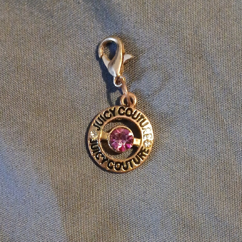Juicy Couture Gold Charm with Pink Gem